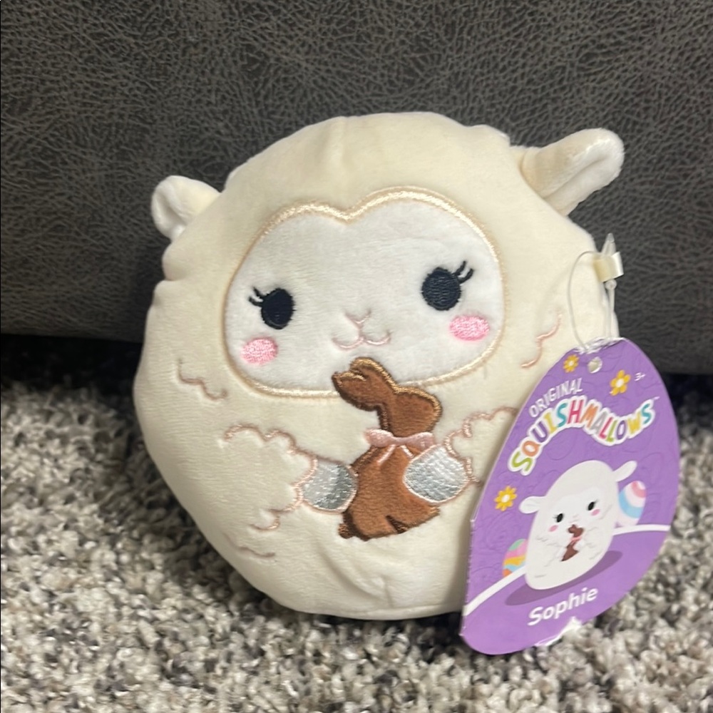 Squishmallows White and Brown Sheep Plush